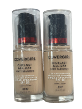 CoverGirl 805 Ivory Outlast Stay Fabulous 3 in 1 Liquid Foundation Set of 2 - £10.64 GBP