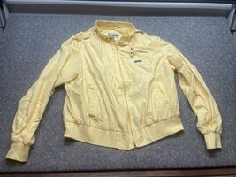 Vintage Members Only  Racing Windbreaker Tan Polyester Blend Men's Size ... - $24.74