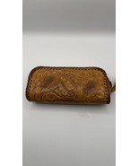 Rare Clifton&#39;s Hand Tooled Leather Wallet Case Wrist Strap - $38.29 CAD
