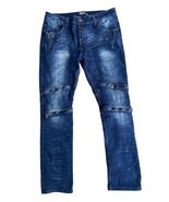 RS7 Men’s Moto Style Dark Wash Denim Size 34x32 EXCELLENT CONDITION  - £22.55 GBP