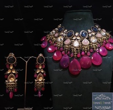 VeroniQ Trends-Stunning Padmavati Kundan Bridal Necklace Set In Kundan With-Earr - £251.64 GBP