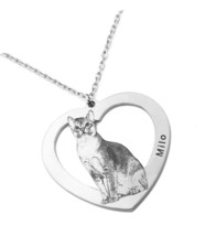 Your Pet Photo Necklace,Picture Necklace,Personalized Cat - $51.49