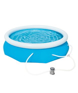 Fast Set 10’ X 30” round Inflatable Soft Sided above Ground Pool Set Sum... - £87.05 GBP