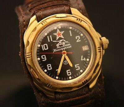 Rare vintage USSR Vostok 2414A Komanderskie 17J Soviet tank commander wristwatch - $153.45