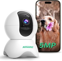 5MP HD Pet Camera Indoor 2.5K 2.4GHz WiFi Camera for Home Security 360 P... - £57.64 GBP