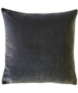 Castello Graphite Gray Velvet Throw Pillow 17x17, with Polyfill Insert - £31.93 GBP