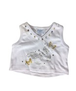 Build A Bear Butterfly Sleeveless Tank Top Shirt Silver Gold Sequins BAB - €14,56 EUR