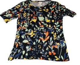 NWT Lularoe Gigi Top Women’s Size XL Black Multicolor Floral Short Sleeve - $11.95