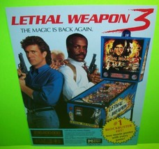 Lethal Weapon 3 Pinball FLYER Original UNUSED Mel Gibson Danny Glover - £19.72 GBP