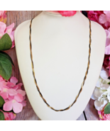 Vintage Signed ACT II Gold &amp; Gun Tone Twisted Chain Costume Necklace - £13.33 GBP