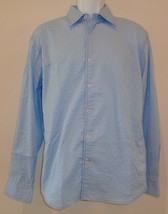 Italia Size Large QS-327DL Sky Blue Cotton New Mens Button Down Shirt - £53.50 GBP