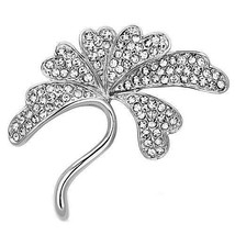 LO2874 - Imitation Rhodium White Metal Brooches with Top Grade Crystal  in Clear - $31.75 CAD