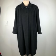 Cinzia Rocca Pea Coat Jacket Womens 53 Black Cashmere Wool Blend Hidden ... - $112.19