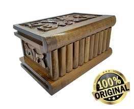Pandora Box Puzzle Magic Trick Secret Jewelery Case Walnut Wood Handmade - £31.50 GBP