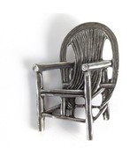 Vintage 1996 Danforth Pewter Wicker Chair 1.75&quot; Brooch Pin Made in Vermo... - $304.10 MXN