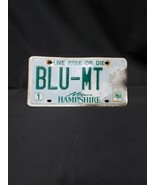 Old BLU-MT New Hampshire Vanity License Plate Obsolete 2004 BLUE MOUNTAIN  - $38.12 CAD