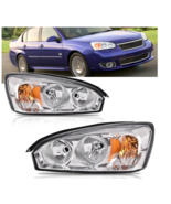 Headlights Fit For Chevy Malibu 2004-2008 Clear Lens Headlamps Chrome - $88.11