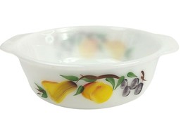 FIRE KING Casserole 1.5 QT &amp; 4 Bowls Peach Pears Grapes Gay Fad Vintage ... - £41.28 GBP