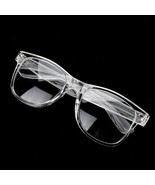 White Crystal Clear Translucent Square Celebrity Diva Frames Eye Glasses... - $15.81 CAD