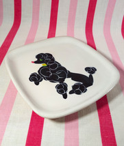 Darling Mid Century Glidden Pottery Chi Chi Black Poodle Bread Appetizer... - $27.72