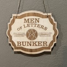 Men of Letters - Raw Wood Door Sign - £11.71 GBP