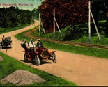Antique Autos on the Boulevard Marion Iowa IA 1915 DB Postcard - $13.32