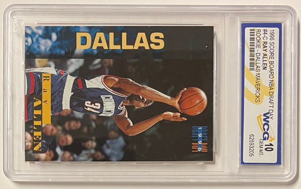 Primary image for Ray Allen 1996 Score Board NBA Draft Day Rookie Card (RC) #4C- WCG Graded Gem Mt