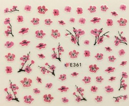Nail Art 3D Decal Stickers Japanese Cherry Blossom Flower Tree Pink Flower E361 - £2.62 GBP