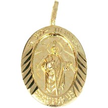 14K Gold St Jude Thaddeus Charm 18&quot; Chain Jewelry - £97.14 GBP