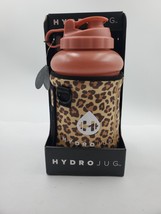 HydroJug Bundle 73oz Water Hydration Jug with Leopard Sleeve &amp; Straw Blu... - £23.26 GBP