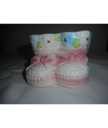 Vintage Nancy Pew Pink Baby Bootie Shoes Ceramic Planter Japan Nursery D... - $297.96 MXN