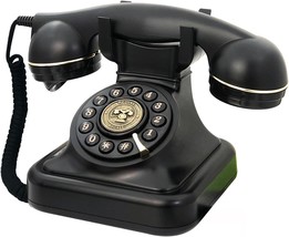 Retro Landline Phone For Home, Telpal Corded Black Old Fashion Phone, 1930&#39;S - £36.24 GBP