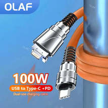 OLAF 100W USB A &amp; Lightning Cable To Type C | 2in1 Fast Charge Cable - Power Del - £11.15 GBP+