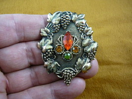 (br-172) Grapes vine orange yellow green grape wine pin pendant fashion vineyard - £18.07 GBP