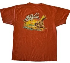 Dole Plantation Hawaii Island Time T Shirt Mens XL Orange Beach Relax Vi... - $19.58