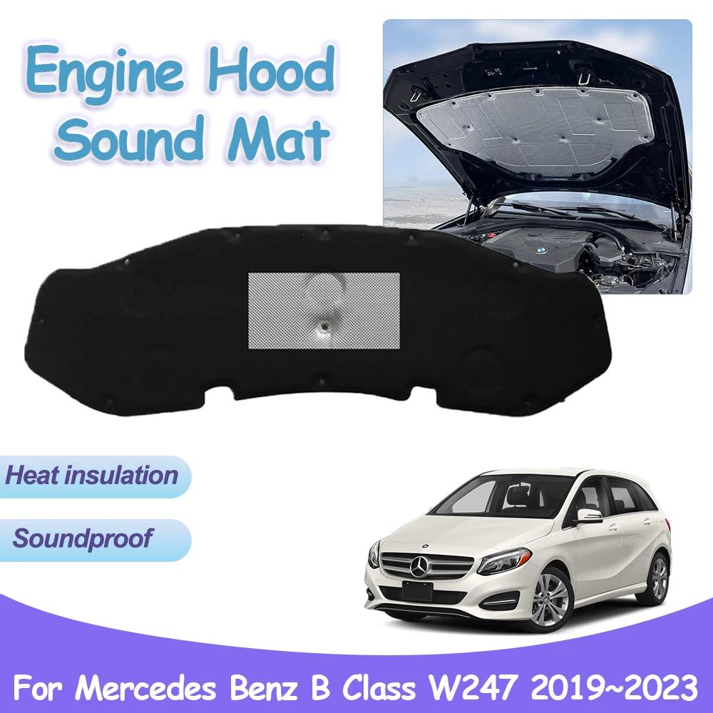 Car Engine Sound Hood Pad for Mercedes Benz B Class W247 B200 2019~2023 Heat - £69.51 GBP+