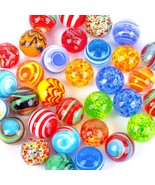 32Pcs Glass Marbles Bulk, 16Mm/0.6Inch Handmade Glass Marbles Colorful A... - £15.14 GBP