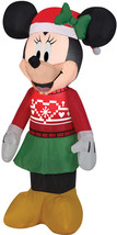 HOME INFLATABLE AIRBLOWN MINNIE MOUSE &amp; Red Christmas Sweater Holiday Ya... - £55.94 GBP