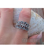Marcasite Sterling Silver Wide Band Ring: Bold Statement Jewelry - $1,192.49 MXN