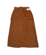 Magaschoni Skirt Womens 8 Brown Linen Cargo Maxi Lagenlook Minimalist Ca... - $69.22 CAD