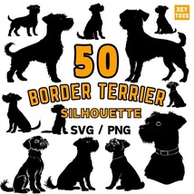 50 Border Terrier SVG PNG Bundle | Dog Silhouette, Pet Clipart, Cricut C... - $2.98