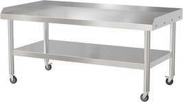 Stainless Steel Equipment Stand 60&quot; L x 30&quot; W x 26&quot; H with Wheels Work T... - £315.54 GBP
