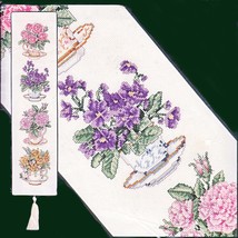 High Tea Floral Bell Pull Counted Cross Stitch Kit Elsa Williams Bellpull - £21.56 GBP
