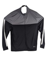 Mens Track Jacket with Pockets Black and Gray Under Armour Large Loose - $54.45