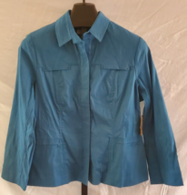 NWT Coldwater Creek Blue snap Front Shirt Jacket  Misses Size 16P - £23.32 GBP