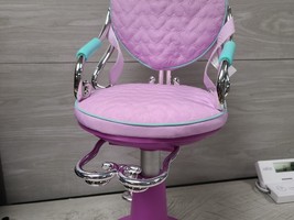 Our Generation Salon Chair Only Pink 18&quot; Doll Beauty Salon Adjustable Battat - £9.42 GBP