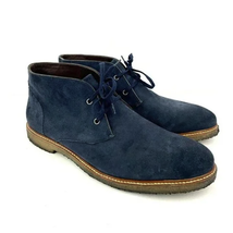 The Men&#39;s Store Bloomingdale&#39;s Suede Lace Up Chukka Boots 10.5 Dress Shoes Blue - £42.43 GBP