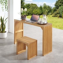 Versatile Natural Pine Indoor Dining Bench &amp; Table Set Glass Top - $3,402.26 MXN