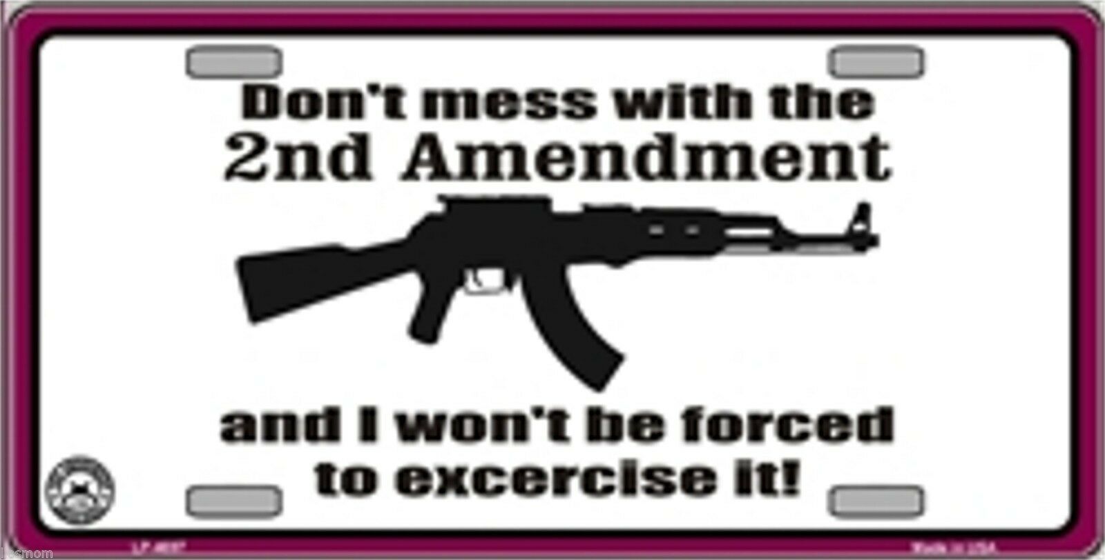 Primary image for Don't Mess With the 2nd Amendment Gun Metal Novelty License Plate Auto Tag Sign