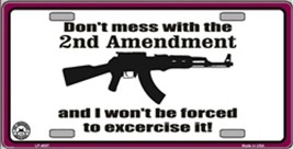 Don&#39;t Mess With the 2nd Amendment Gun Metal Novelty License Plate Auto T... - £3.12 GBP